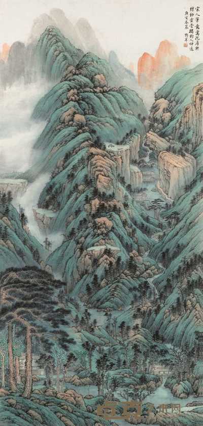 应野平 1950年作 富春大岭 立轴 177.5×84.5cm